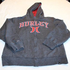 Hurley Youth Hoodie Jacket Size Large, Boy's Zippered Hoodie Jacket, Grey